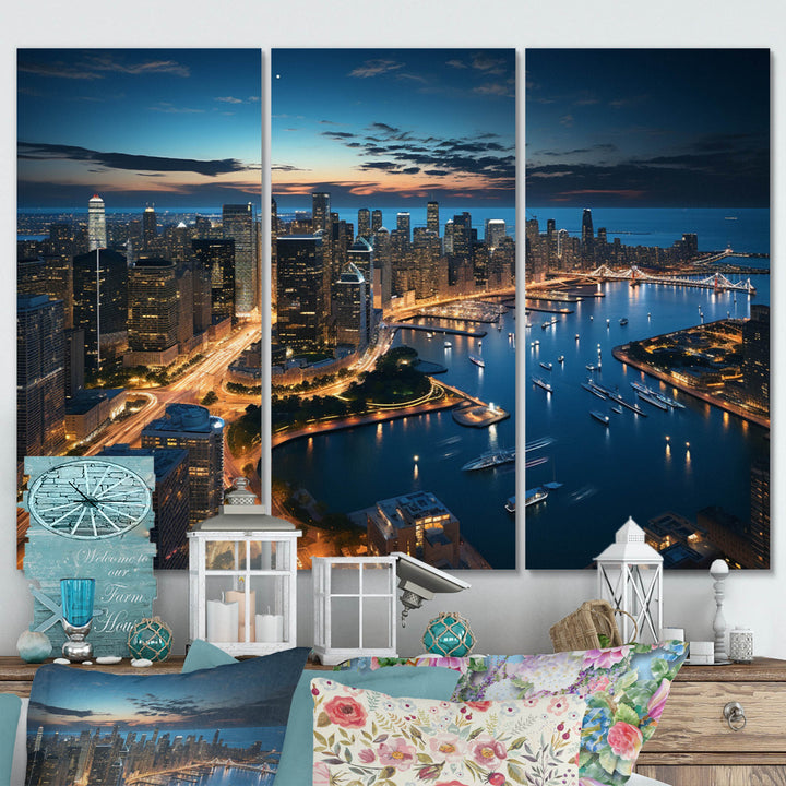 Chicago Beautiful Cityscape I - Multi-Panels