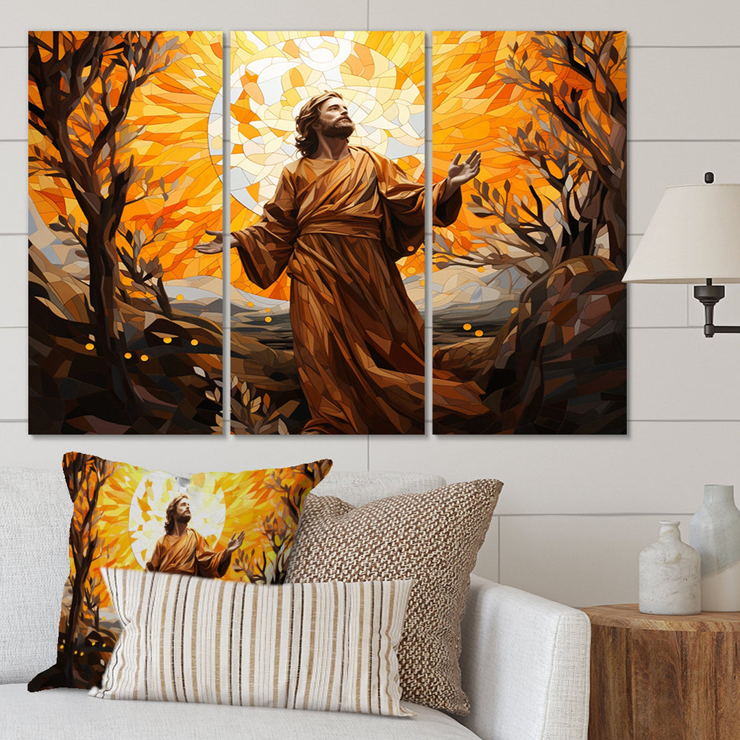 Christianity Resurrection Morning Christs - 3-Piece Canvas Wall Art