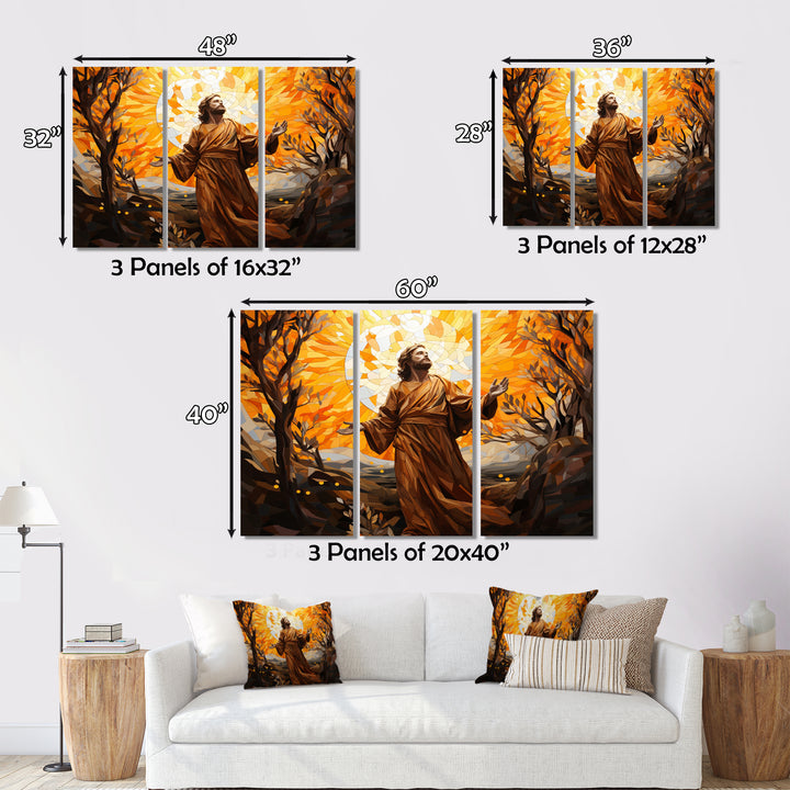 Christianity Resurrection Morning Christs - 3-Piece Canvas Wall Art