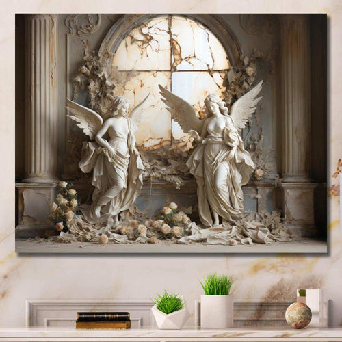Church Angel Guardians I - Spiritual Canvas Wall Art
