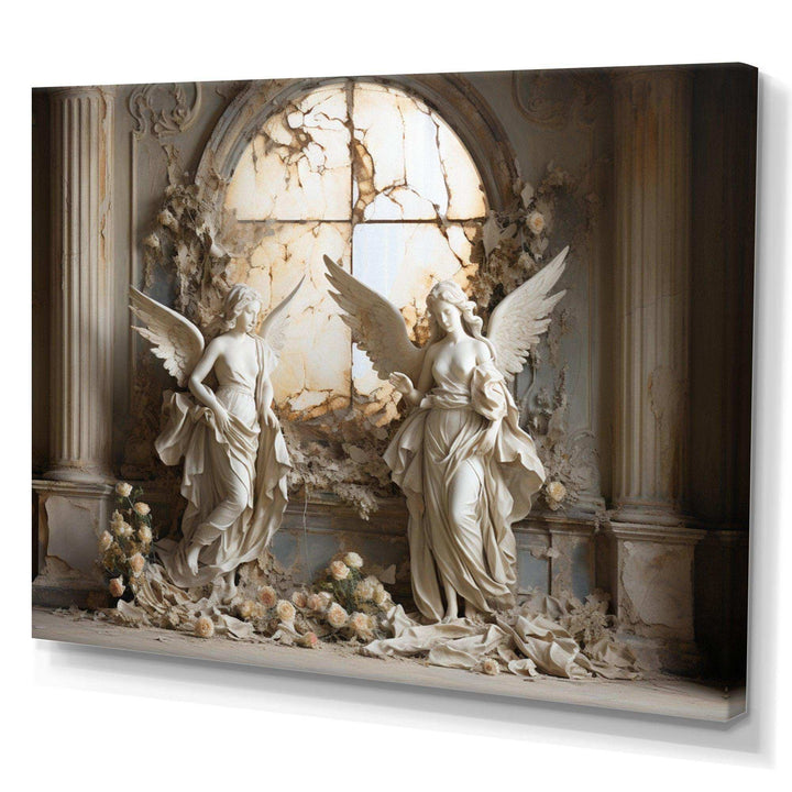 Church Angel Guardians I - Spiritual Canvas Wall Art