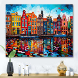 City Amsterdam Popart I - Cityscapes Canvas Wall Art