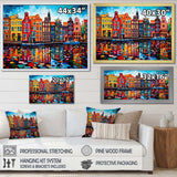 City Amsterdam Popart I - Cityscapes Canvas Wall Art