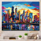 Chicago Popart II - Cityscapes Canvas Wall Art