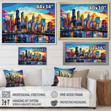 Chicago Popart II - Cityscapes Canvas Wall Art