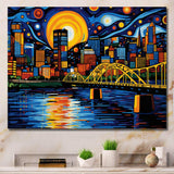 City Pittsburgh Popart I - Cityscapes Canvas Wall Art