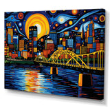 City Pittsburgh Popart I - Cityscapes Canvas Wall Art