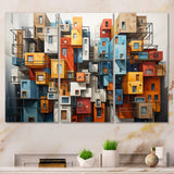 Cityscape Bluiding Geometric Collage I - Multi-Panels