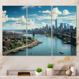 Cityscape Of Nyc Usa IV - 3-Piece Canvas Wall Art