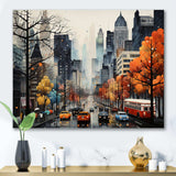 Bold Cityscape Urban Fog III - Cityscapes Canvas Wall Art