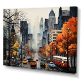 Bold Cityscape Urban Fog III - Cityscapes Canvas Wall Art