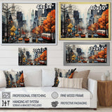 Bold Cityscape Urban Fog III - Cityscapes Canvas Wall Art