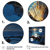 Teal Clam Midnight Elegance - Clam Canvas Wall Art