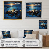 Teal Clam Midnight Elegance - Clam Canvas Wall Art