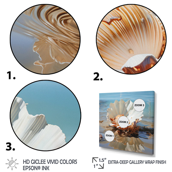 White Clam Ocean Whispers - Clam Wall Art Prints