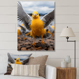 Grey And Yellow Dancing Seagulls - Seagull Wall Decor