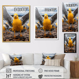 Grey And Yellow Dancing Seagulls - Seagull Wall Decor