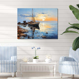 Boat Sailing Reflections III - Coastal Canvas Wall Art