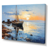 Boat Sailing Reflections III - Coastal Canvas Wall Art