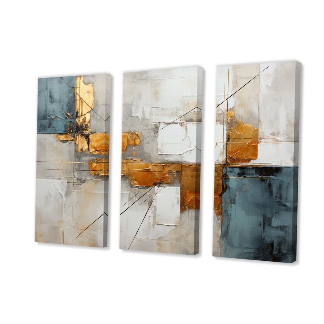 Gold Grey Gleaming Geometry IV - Multi-Panels