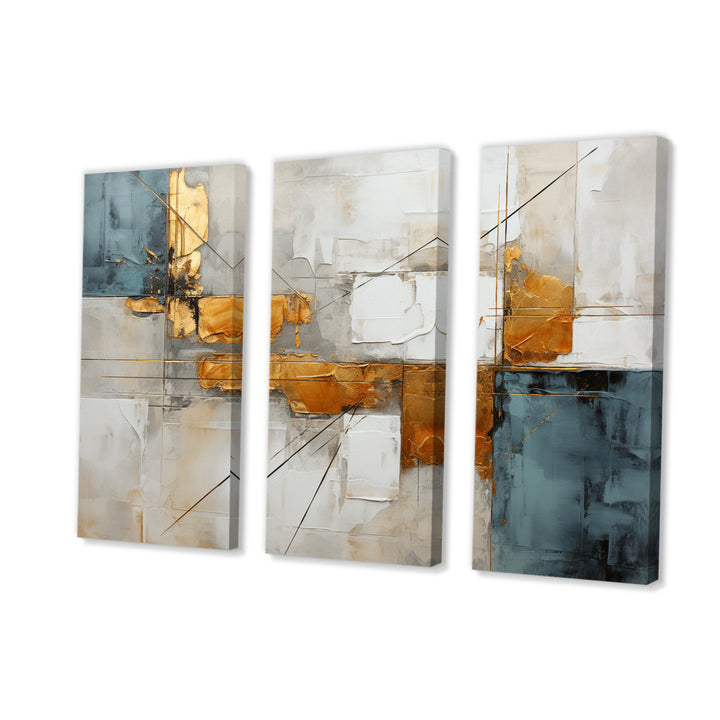 Gold Grey Gleaming Geometry IV - Multi-Panels