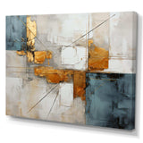 Gold Grey Gleaming Geometry IV - Abstract Canvas Wall Art