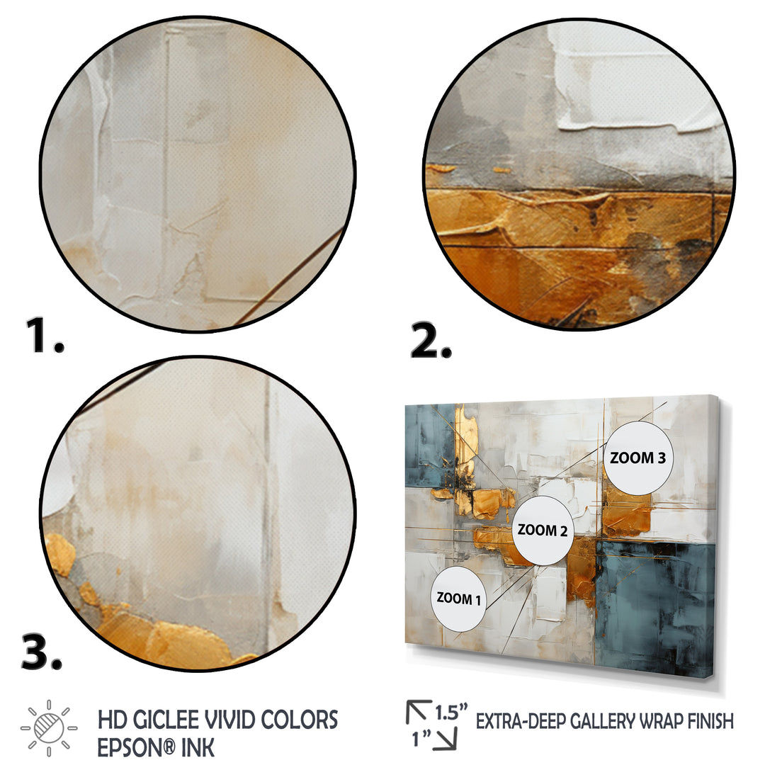 Gold Grey Gleaming Geometry IV - Multi-Panels