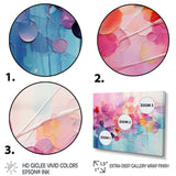 Pink Blue Pastel Patchwork - Abstract Canvas Wall Art