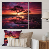 Country Charm Sunset Silhouette - 3-Piece Canvas Wall Art