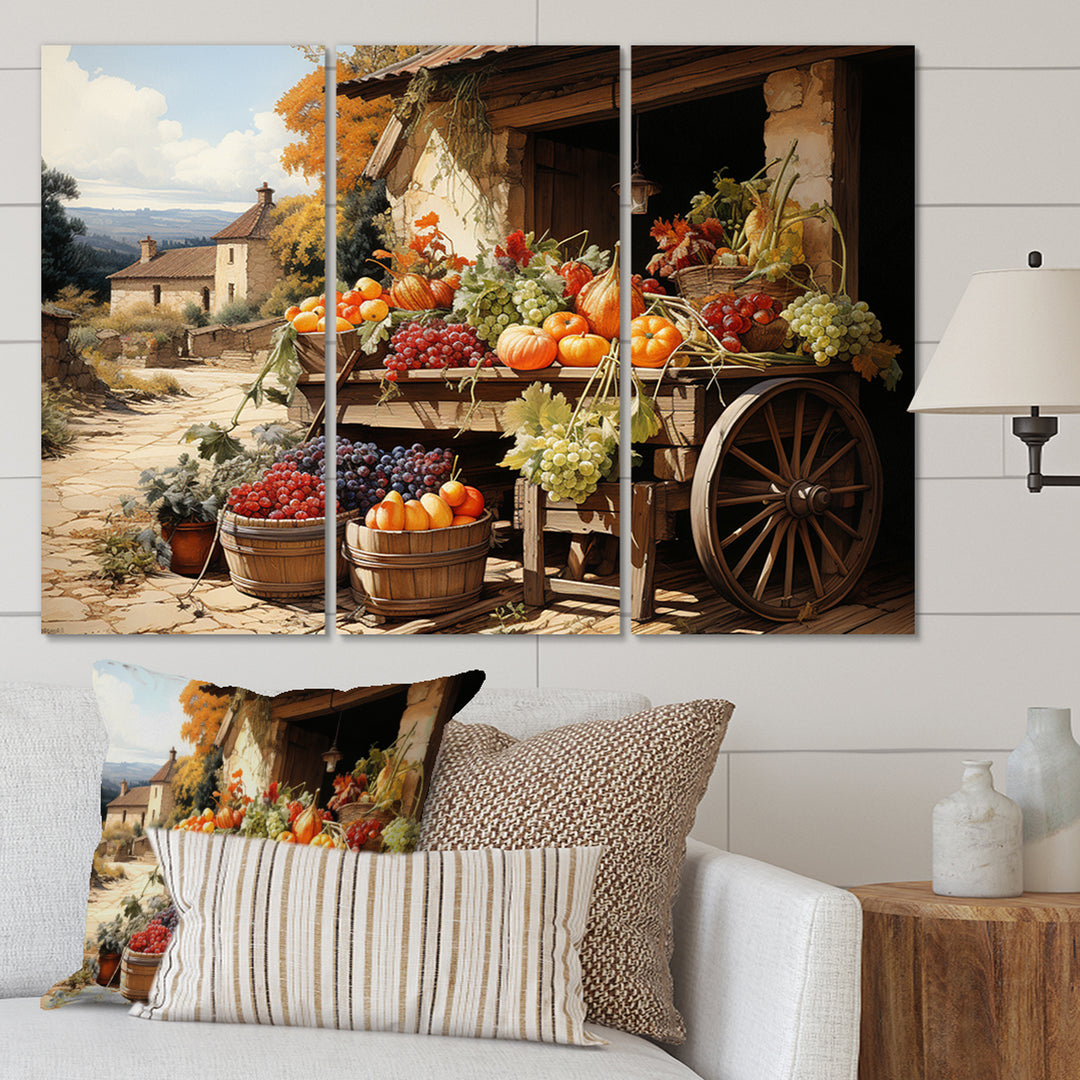 Countryside Crimson Vineyard I - Multi-Panels