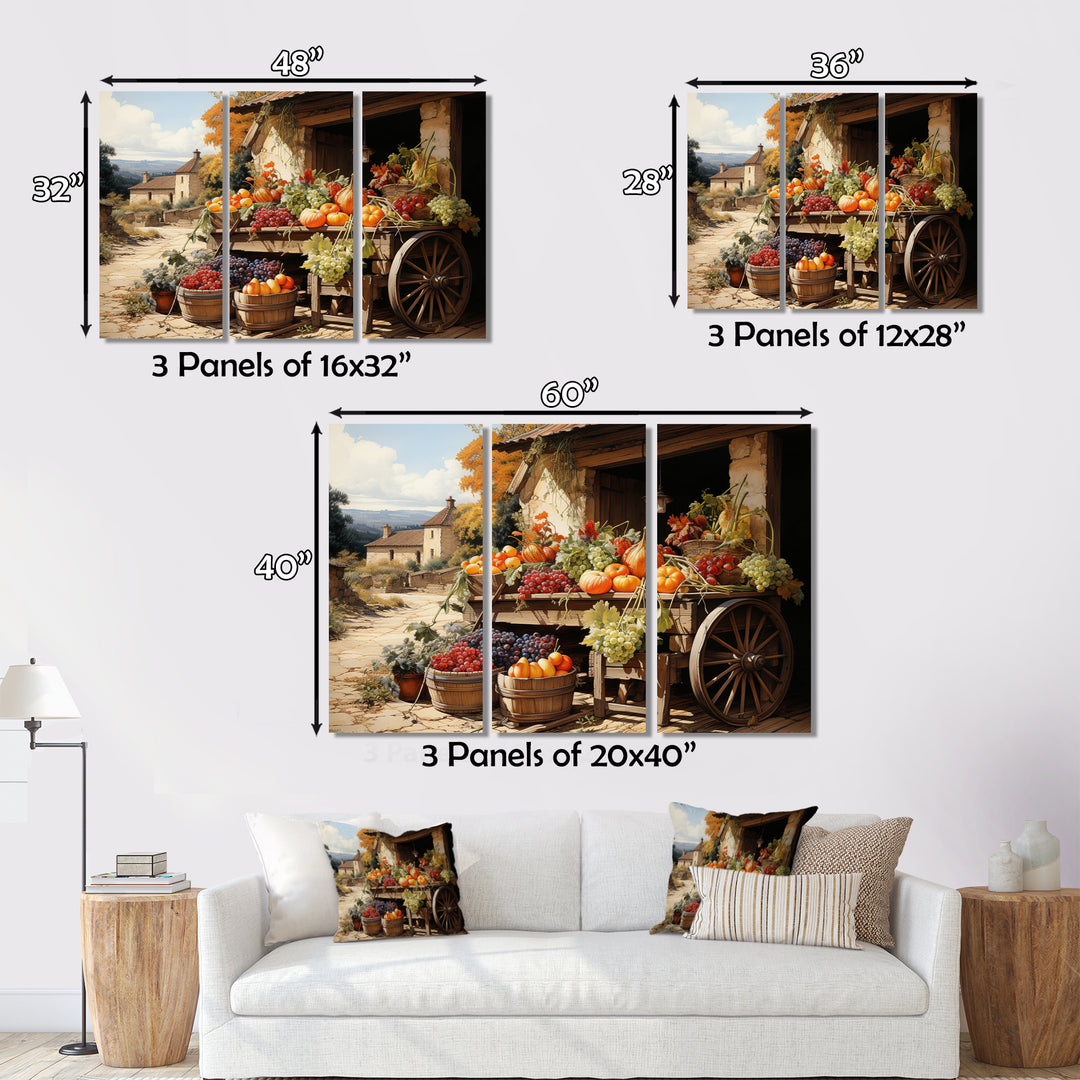 Countryside Crimson Vineyard I - Multi-Panel Canvas Prints