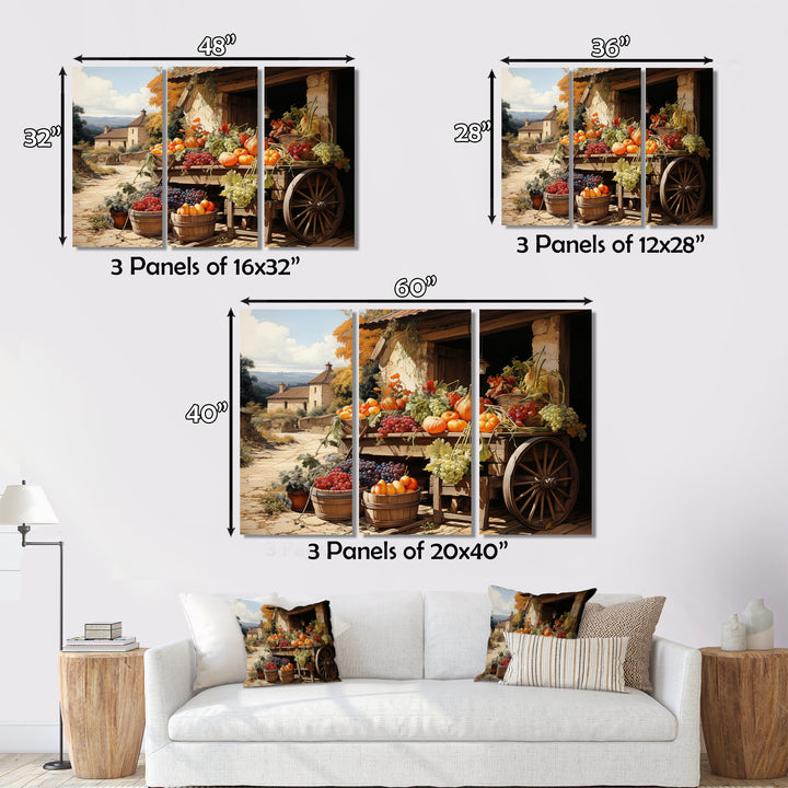 Countryside Crimson Vineyard I - Multi-Panel Canvas Prints