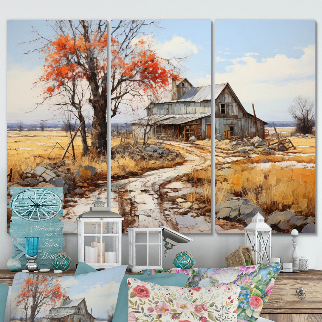 Countryside Rustic Barn Patchwork II - Multi-Panels