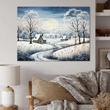 Countryside Snowy Minimalism Winter V - Landscapes Canvas Wall Art