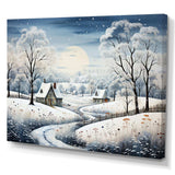 Countryside Snowy Minimalism Winter V - Landscapes Canvas Wall Art