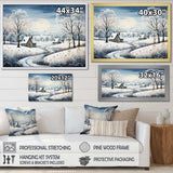 Countryside Snowy Minimalism Winter V - Landscapes Canvas Wall Art