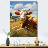Cow Contentment - Cow Canvas Wall Art