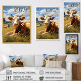 Cow Contentment - Cow Canvas Wall Art