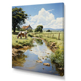 Cow Farmstead Serenity - Cow Large Canvas Wall Art