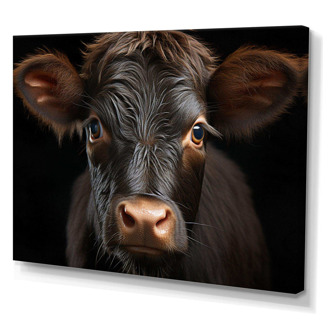 Cow Portrait - Animals Canvas Wall Art