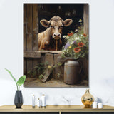 Cow Rustic Charm III - Animals Canvas Wall Art