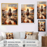 Cowboy Chasing The Sunset II - People Canvas Wall Art