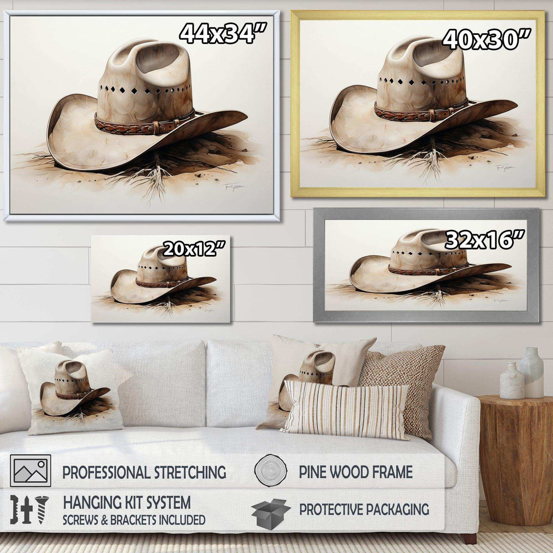 Cowboy Hat Minimalism Style V - People Canvas Wall Art