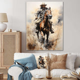 Cowboy Prairie Wind I - People Canvas Wall Art