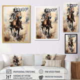 Cowboy Prairie Wind I - People Canvas Wall Art