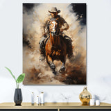 Cowboy Prairie Wind II - People Canvas Wall Art