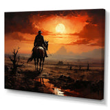 Cowboy Sunrise On The - People Canvas Wall Art