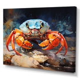 Crab Coastal Guardian Collage - Coral Crab Wall Art