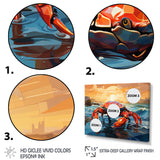 Crab Coastal Guardian Geometric - Coral Crab Wall Art