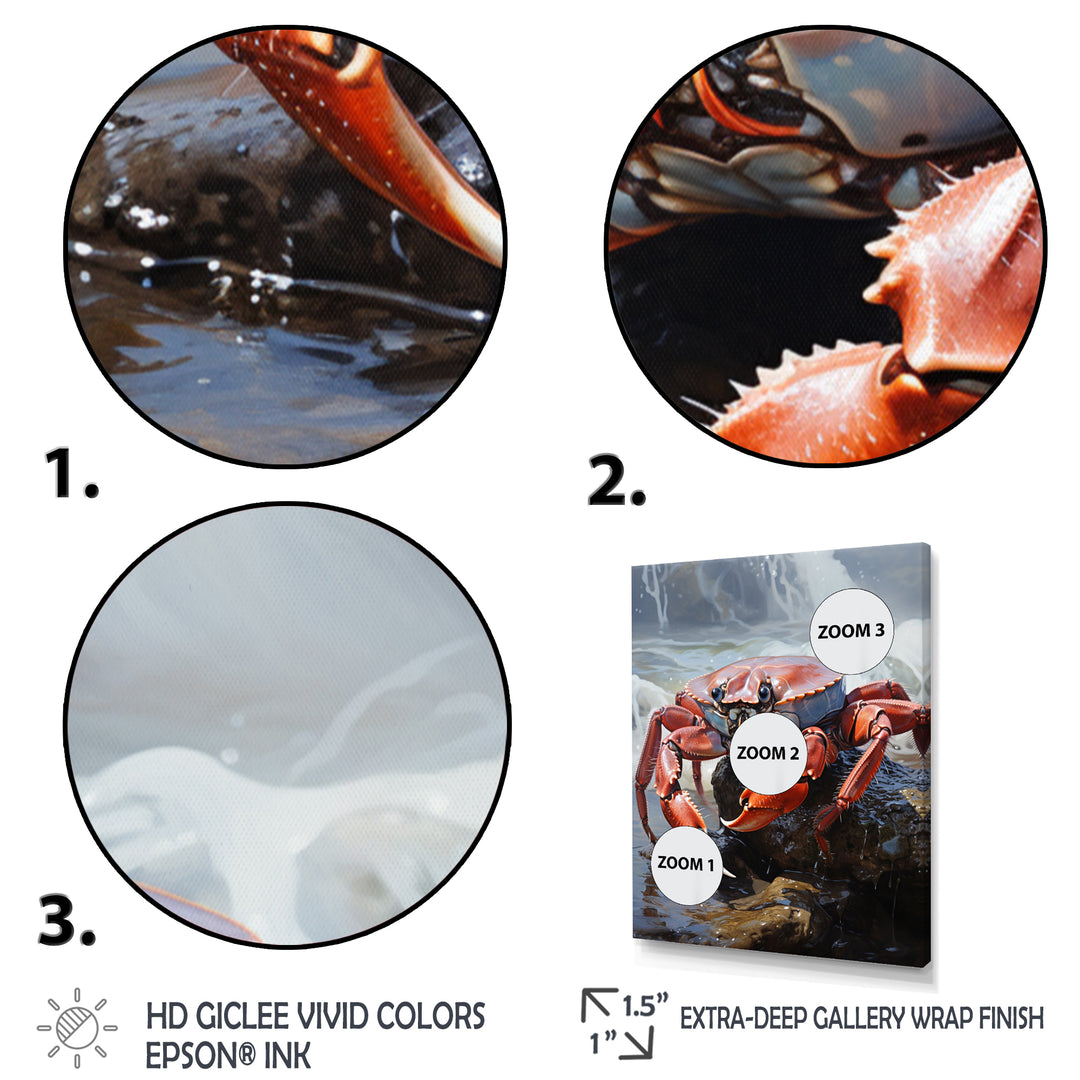 Crab Coastal Sentry - Crab Living Room Wall Art
